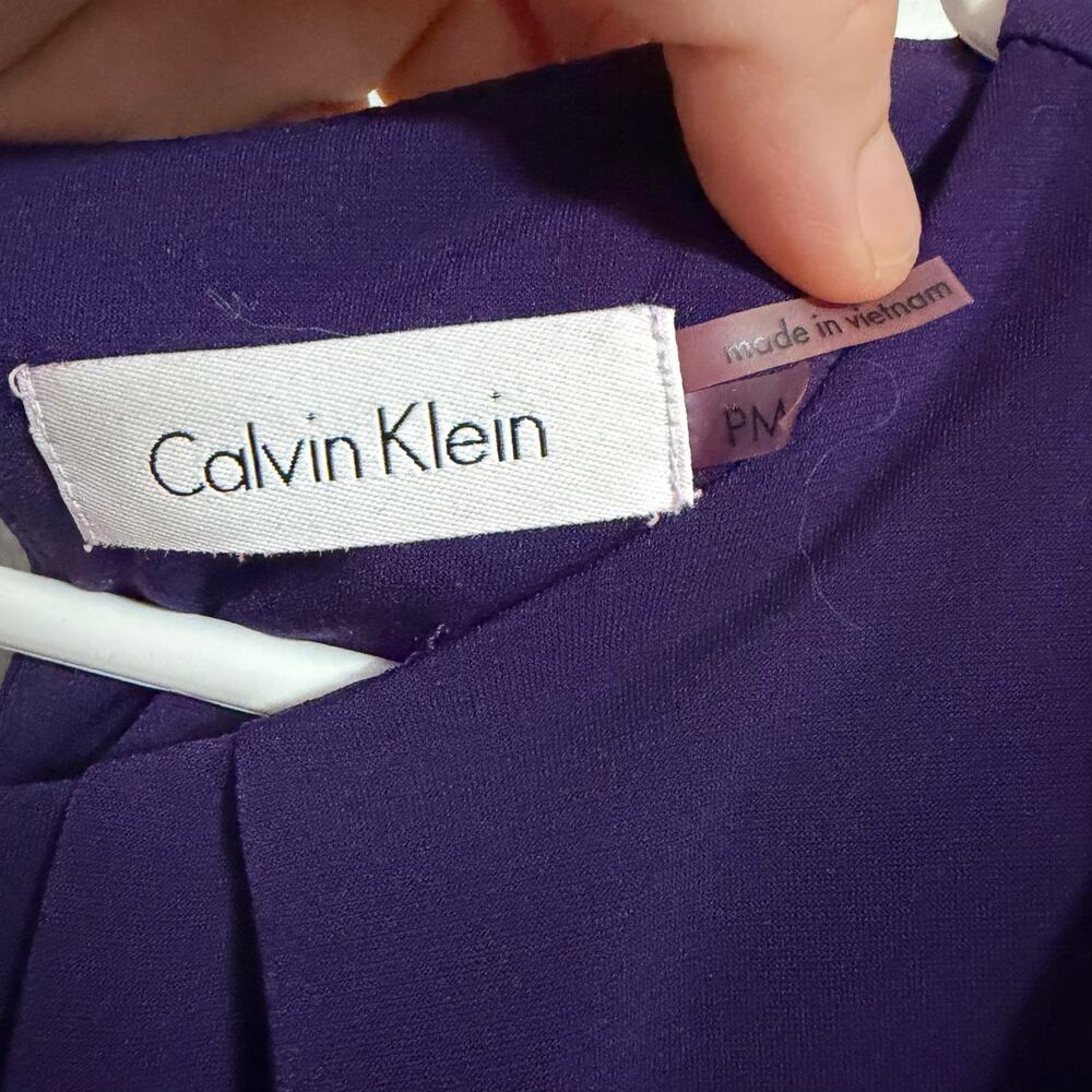 EUC Calvin Klein dressy purple top Petite Medium workplace dressy elegant - Picture 2 of 7